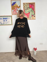 FEMALE - Maglia over con scritta ANCHE MENO nero A3019/ NERO FEMALE 