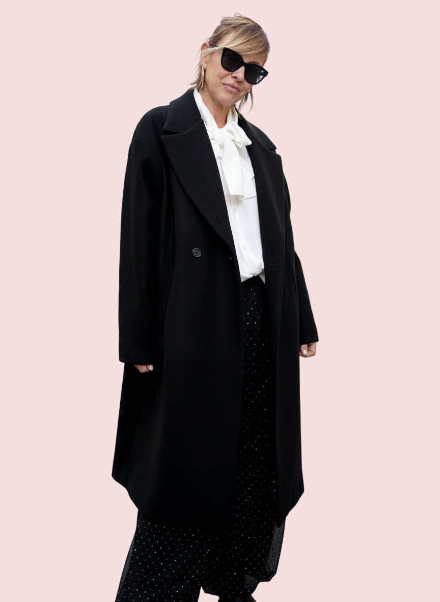 DEJA VU - Cappotto Chic Senza Sforzo A25SG607/ NERO DEJA VU 