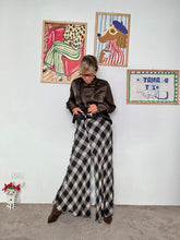 HAVE ONE - Gonna lunga a quadri con spacco frontale NERA GMA-P066/ NERO HAVE ONE 