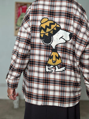 SOUVENIR - Camicia check con stampa Snoopy S38M1205/ PANNA SOUVENIR 