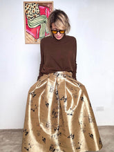 SOUVENIR - Gonna lunga a pieghe effetto laminato D38N1327/ FANTASIA ORO SOUVENIR 