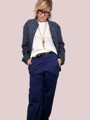 Giacca tweed morbida e super chic A25LU614/ BLU DEJA VU 