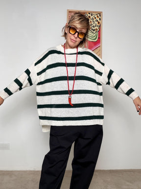 DEJA VU_ Maglione a righe A25SS404 OTTANIO/GRIGIO DEJA VU 