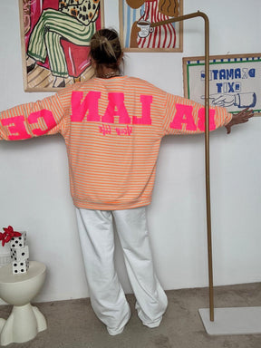 FEMALE - Felpa oversize donna a righe ARANCIO R7612-BALANCE/ RIGA ARANCIO FEMALE 