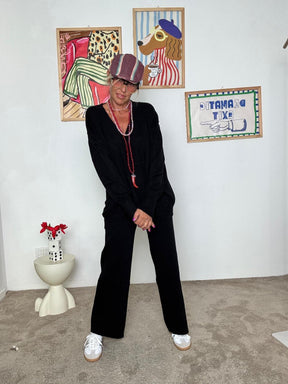 HAVE ONE - Completo in maglina  comfort elegante con un tocco sporty-chic NERO HNC-P002B/ NERO HAVE ONE 