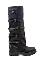 FEMALE - Stivali alti neri con fibbie  Stile grunge urbano nero 7670A/ NERO FEMALE 