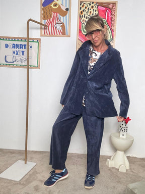 DEJA VU - Giacca in velluto a coste  Vintage vibes, spirito contemporaneo BLU A25LU607/ BLU DEJA VU 