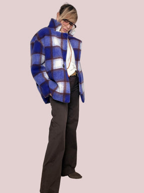 FEMALE - Cappotto Winter Check 9824/ VIOLA FANTA FEMALE 