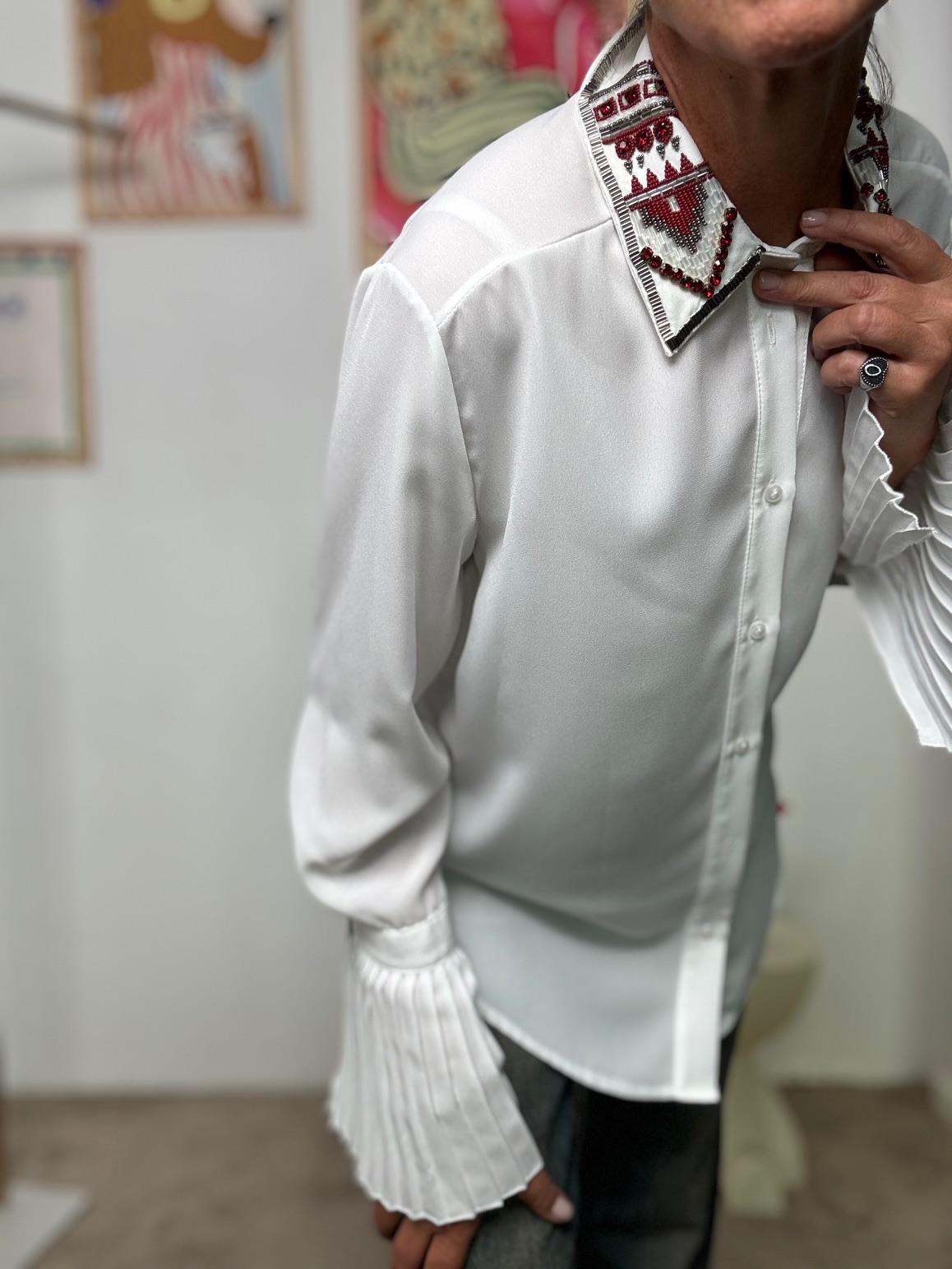 SOUVENIR - Camicia Drama Queen  Dettagli che fanno scena T38R0153/ PANNA SOUVENIR 