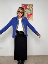 FEMALE - Giacca avio con profili in jeans  eleganza versatile con un tocco grintoso Z101/ AVIO FEMALE 