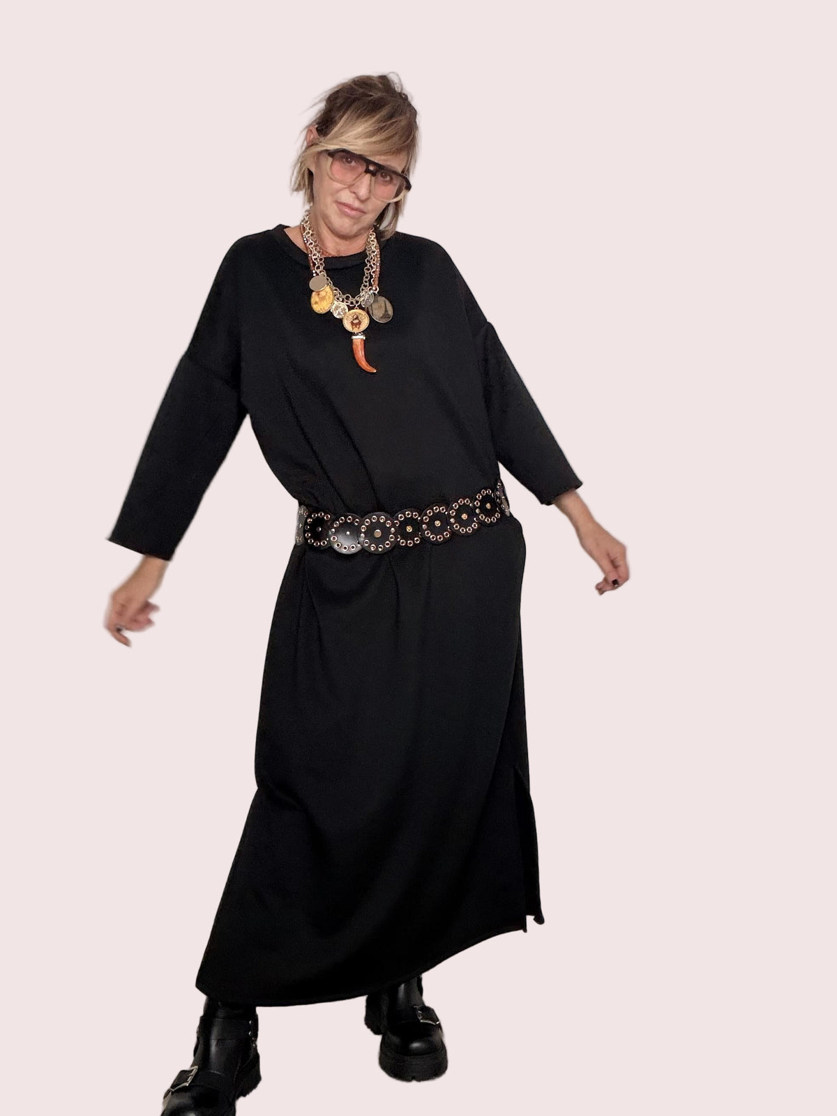 FEMALE - Abito Urban Chic 38522-1KQCLM+P/ NERO FEMALE 