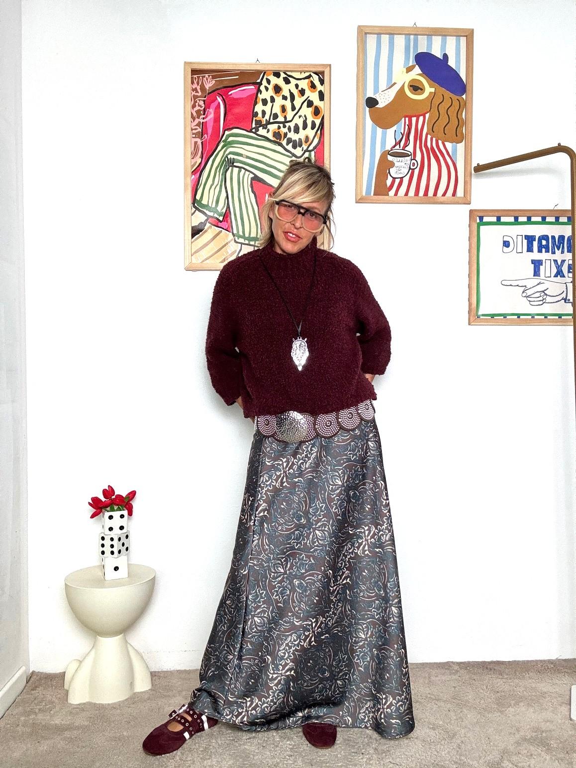 FEMALE - Maglia donna in bouclé   morbida, calda e super trendy - bordeaux L19M052/ BORDEAUX FEMALE 