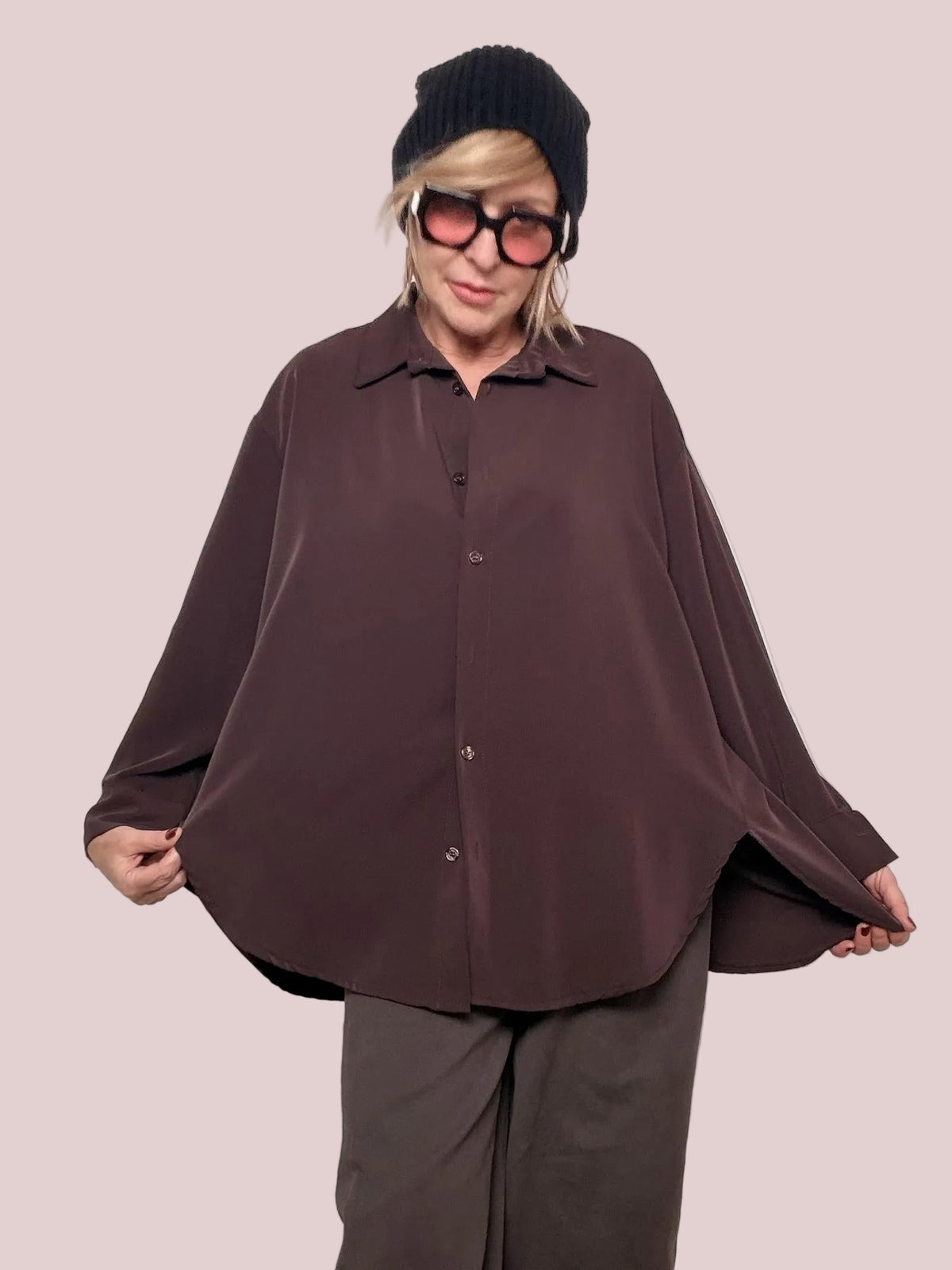 Camicia fluida dal fascino essenziale L5M239/ MORO FEMALE 