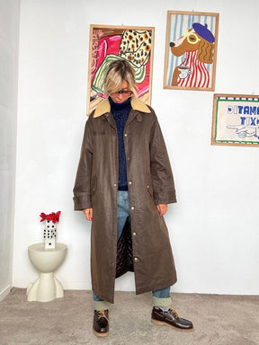 FEMALE - Trench trapuntato lungo in stile heritage britannico DL30140/ MORO FEMALE 