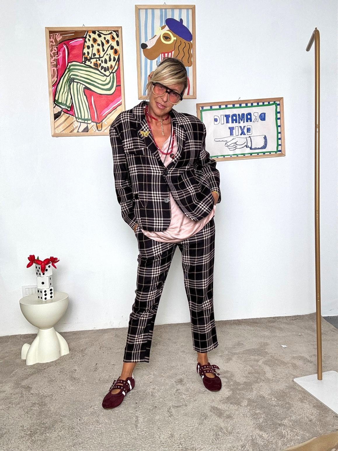 SOUVENIR - Giacca a quadri  il mix perfetto tra stile classico e spirito moderno S38M0306/ MORO SOUVENIR 