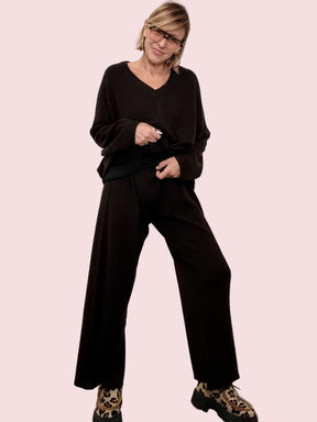 SUSY STAR - :COMPLETO MAGLIA + PANTALONE CASHMERE MORO STWG7011B/ MORO SUSY STAR 