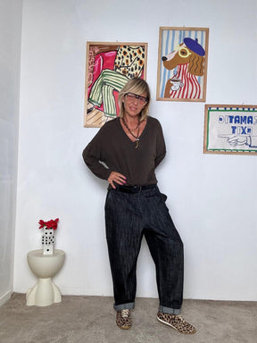 DEJA VU - Maglia moro oversize donna A25BU408/ MORO DEJA VU 