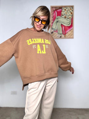 FEMALE - FELPA LOS ANGELES BEIGE R50369/ BEIGE FEMALE 