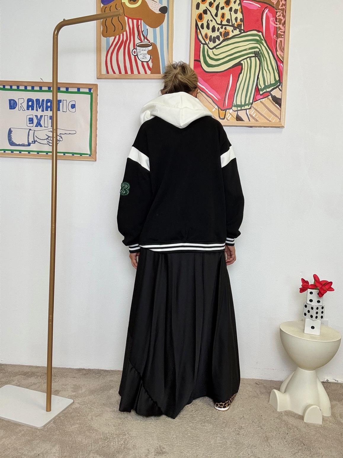 FEMALE - Giacca felpa college style  sporty chic con personalità da vendere NERO ZG52139/ NERO FEMALE 