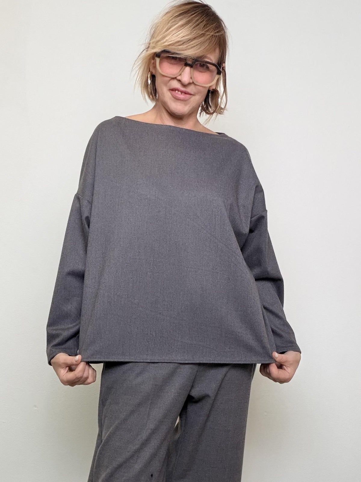 SOUVENIR - MAGLIA OVER ELEGANTE S38M1312/ GRIGIO SOUVENIR 