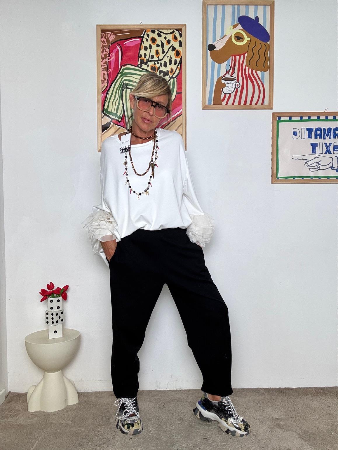 SUSY STAR - Pantalone in punto Milano: comodo, versatile e super chic NERO ST83494PMV/ NERO SUSY STAR 