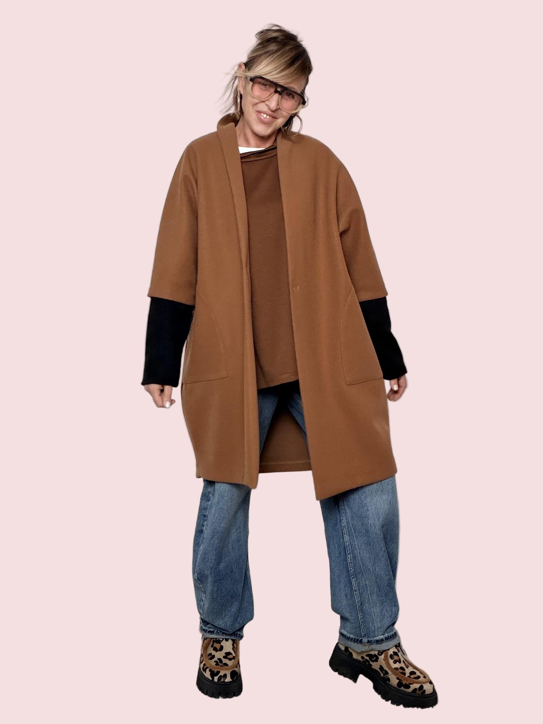 DEJA VU -  CAPPOTTO OVERSIZE MONOBOTTONE CAMMELLO A25RH610/ CAMMELLO DEJA VU 