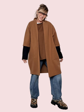 DEJA VU -  CAPPOTTO OVERSIZE MONOBOTTONE CAMMELLO A25RH610/ CAMMELLO DEJA VU 