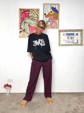 DEJA VU - T-shirt donna  stampa LOVE NERA A25AP403/ NERA DEJA VU 