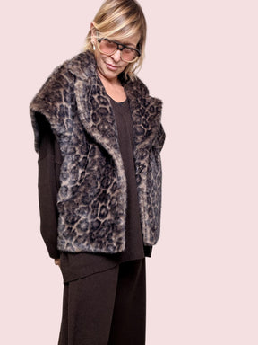 DEJA VU - Gilet Ecopelliccia Wild Soft A25LU805/ LEO DEJA VU 