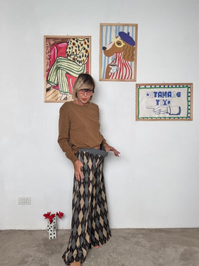 SOUVENIR - Pantalone Argyle Dream M36F1504/ ANTRACITE SOUVENIR 