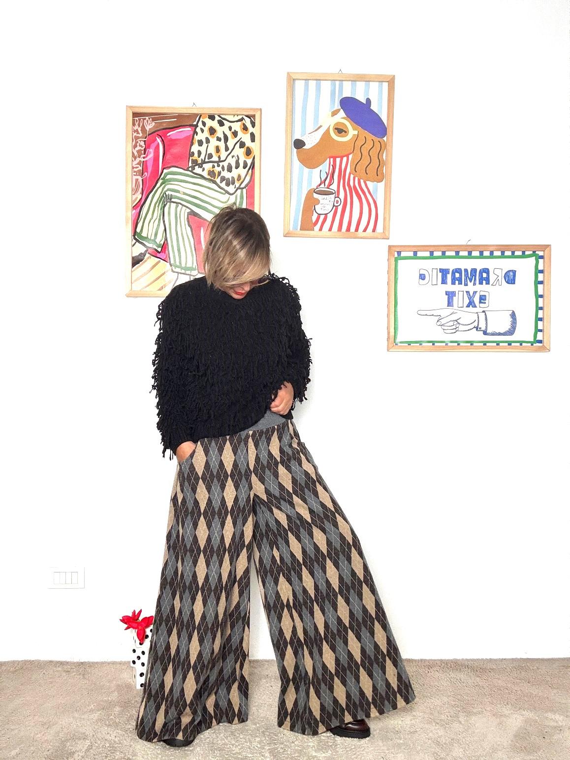 SOUVENIR - Pantalone Argyle Dream M36F1504/ ANTRACITE SOUVENIR 