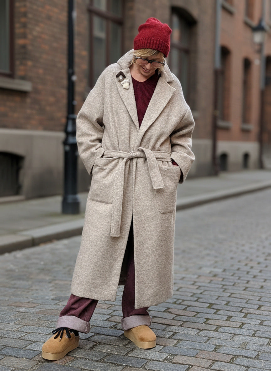 PHILIA LOFT - Cappotto Maxi Relax D01N0856/ PANNA PHILIA LOFT 