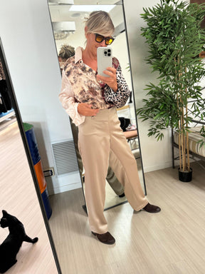 SUSY STAR - PANTALONE RASO VITA ALTA - PLATINO STSUSY853/ PLATINO SUSY STAR 