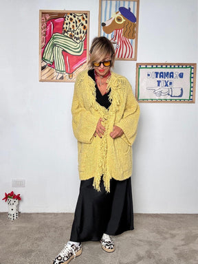 deja vu - Cardigan maxi effetto cocoon  Abbraccio di stile GIALLO A25SS602/ GIALLO DEJA VU 