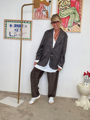 DEJA VU - Giacca over in stampa principe di Galles  Classicissima, ma con grinta A25LU613/ QUADRI DEJA VU 