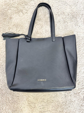 VIVIENNE D - Borsa shopper nera in ecopelle con pochette  capiente, elegante e versatile V189/ NERO VIVIENNE D 