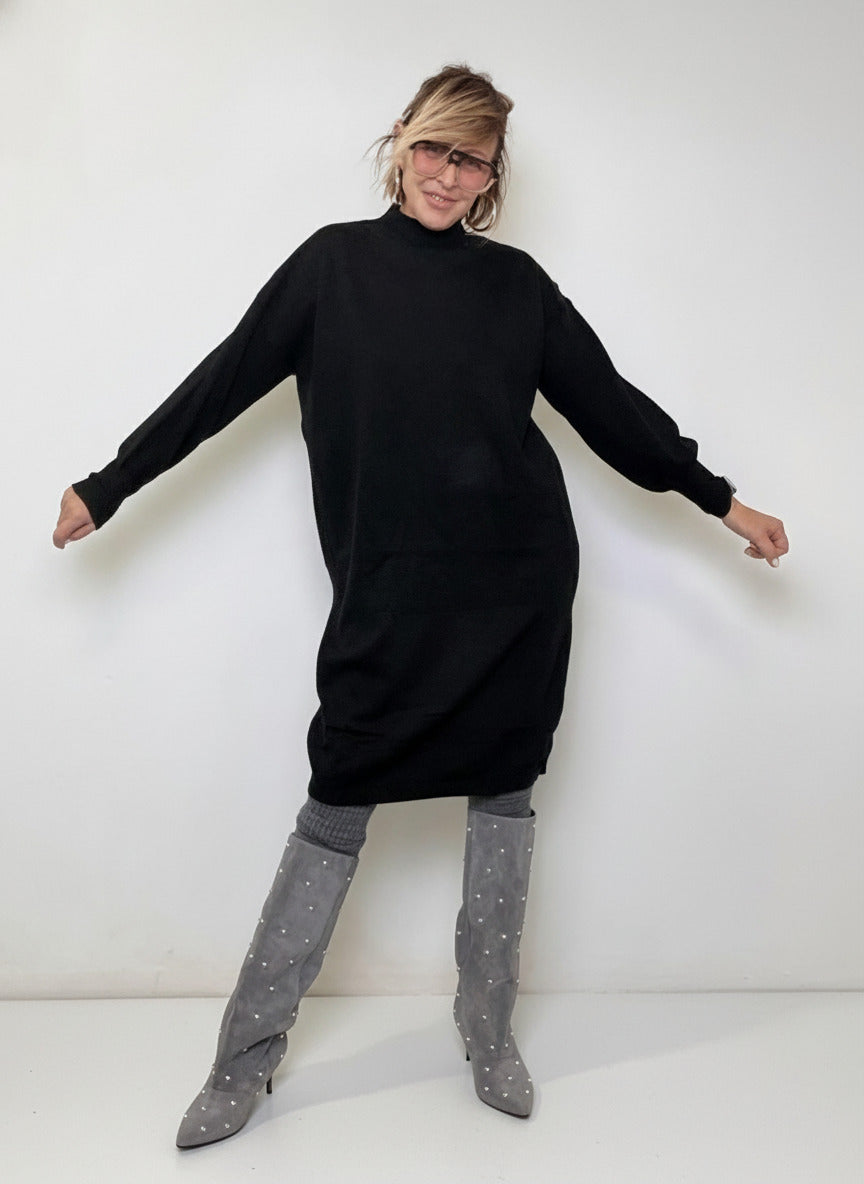 FEMALE - ABITO KNIT COCOON ZM79063/ NERO FEMALE 