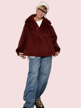 DEJA VU - Cappottino corto doppiopetto in tessuto caldo coccio A25LU621/ COCCIO DEJA VU 