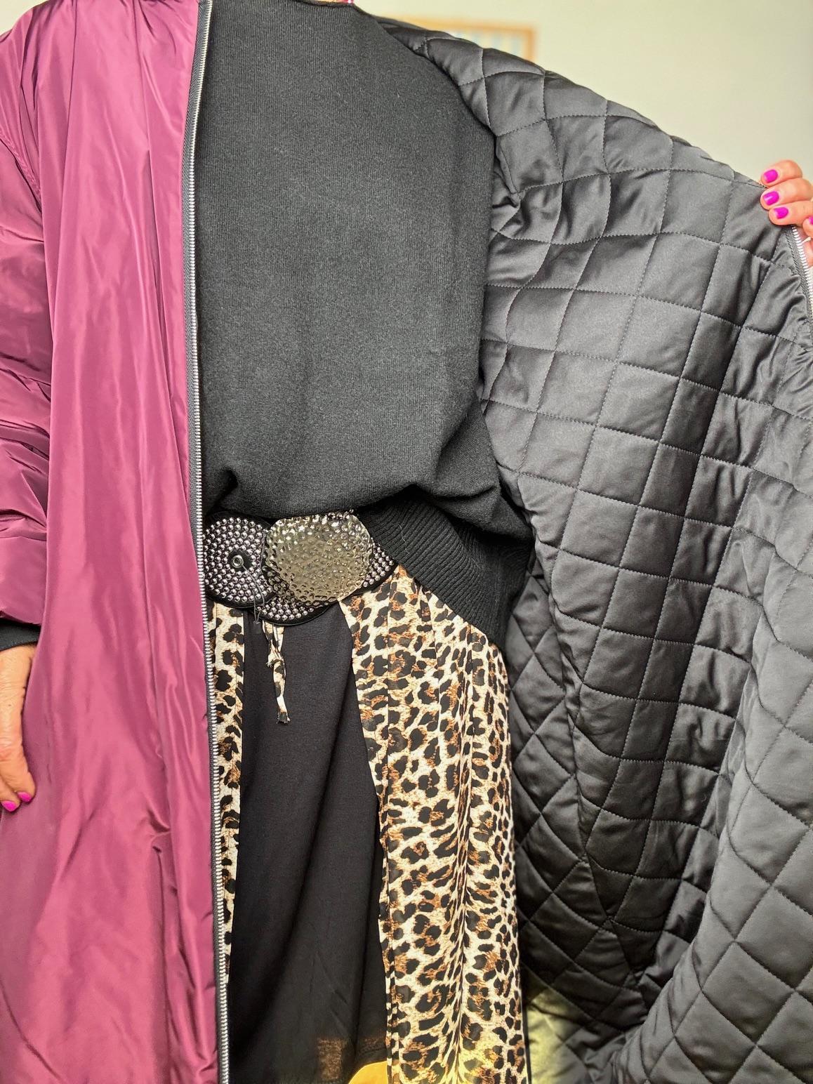 SUSY STAR - Bomber lungo donna  pratico e di tendenza vino ST240802/ VINO SUSY STAR 