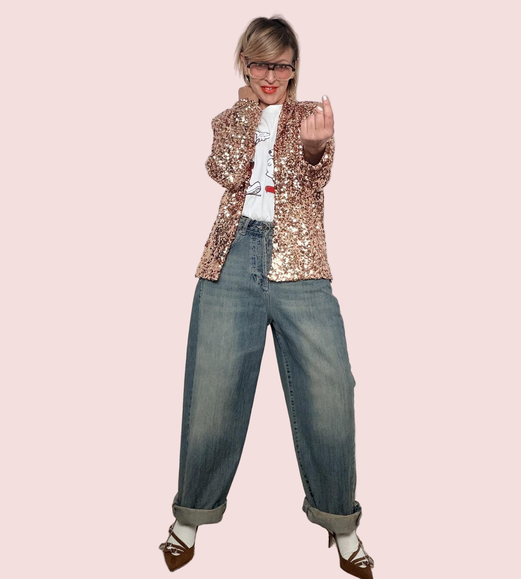 FEMALE -  GIACCA Sparkle Blazer G18107/ ORO FEMALE 