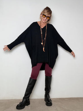 SUSY STAR - Maglia over con tasca nero ST78407/ NERO SUSY STAR 