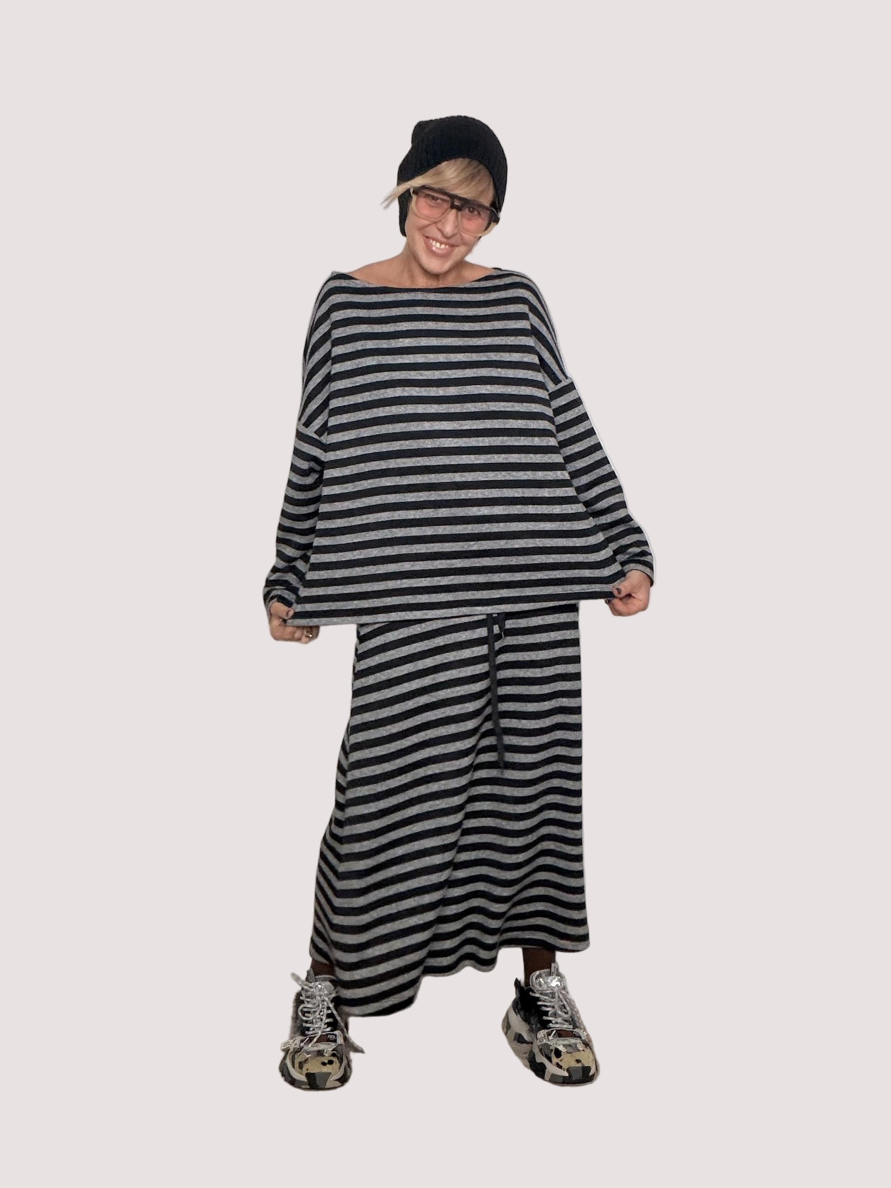 SOUVENIR - Maglia Stripe Mood GRIGIO S37M1275/ GRIGIO SOUVENIR 