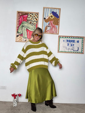 FEMALE - GONNA   LUMINOSA, FLUIDA E CON TANTO CARATTERE LIME H1166-R3FW25/ LIME FEMALE 