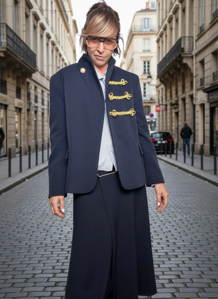 PHILIA LOFT -Giacca Majorette Chic  elegante, strutturata e super scenografica D01E1095/ BLU PHILIA LOFT 