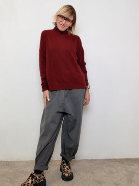 DEJA VU - MAGLIA COLLO IN PIEDI VINO A25IL406/ VINO DEJA VU 