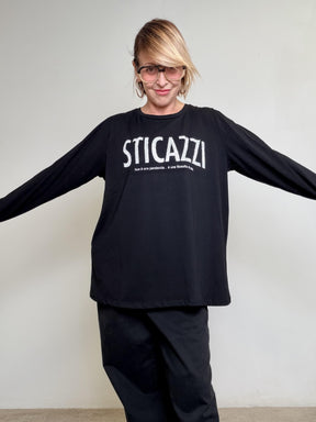 SUSY STAR - T-shirt Sticazzi Philosophy STL15/ NERO SUSY STAR 