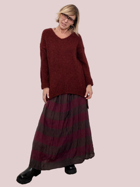 DEJA VU - Magliona over morbida effetto cocoon A25VC403/ VINO FEMALE 