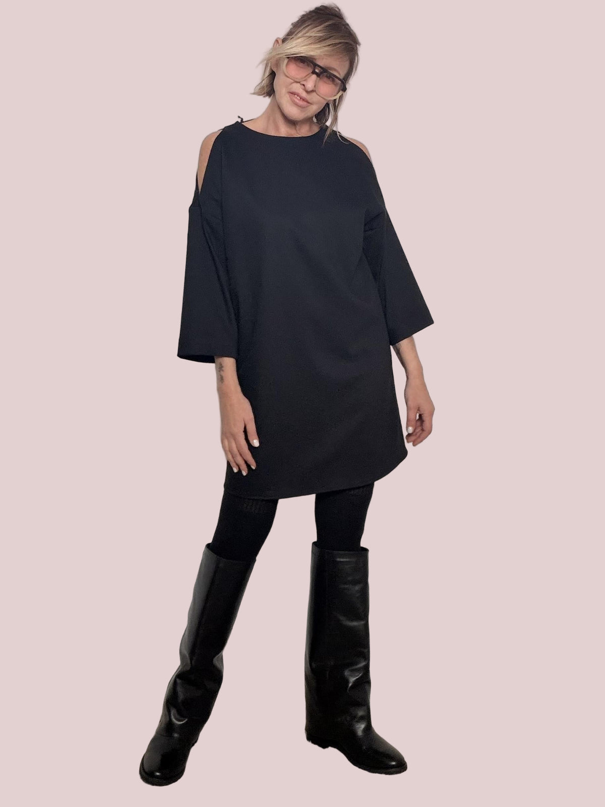 PHILIA LOFT - ABITO MINI CON SPALLE SCOPERTE  COOL SENZA IMPEGNO D01E0464/ NERO PHILIA LOFT 