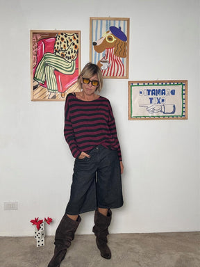 FEMALE - T-shirt Marinière Chic BORDEAUX 1282TW/ BORDEAUX FEMALE 