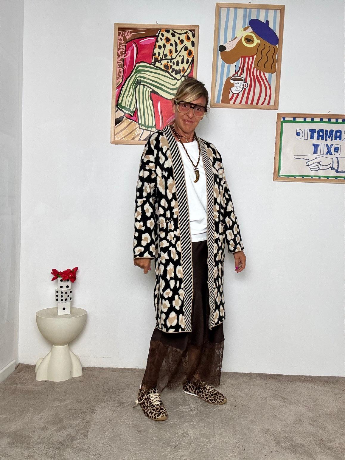 FEMALE - Cardigan lungo animalier  Grintoso, elegante e super cozy ZM22006/ MACULATO FEMALE 